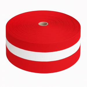 Taśma ostrzegawcza materiałowa biało-czerwona 100m dwustronna