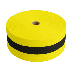 Taśma ostrzegawcza materiałowa żółto-czarna 100m dwustronna